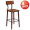 Flash Furniture Rustic Antique Walnut Industrial Wood Dining Barstool, PK4 4-XU-DG-W0236B-GG - alternate 4